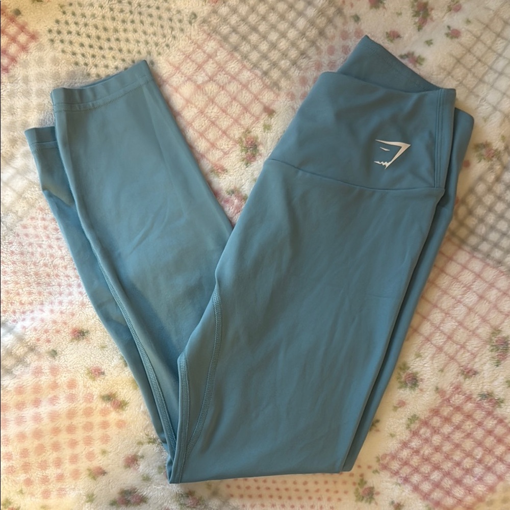 Blue gym shark leggings